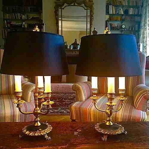 pair wonderful bouillotte desk lamps