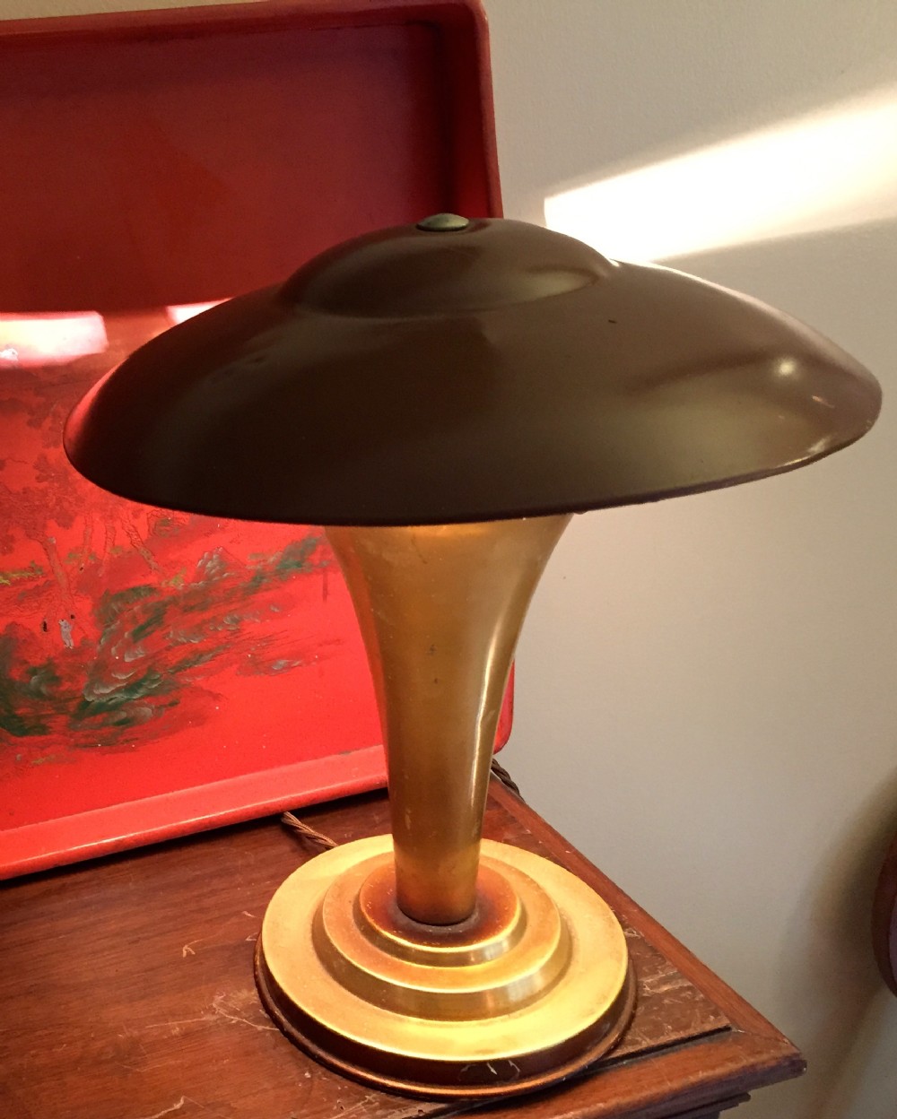 classic modernist desk lamp toleware bi colour