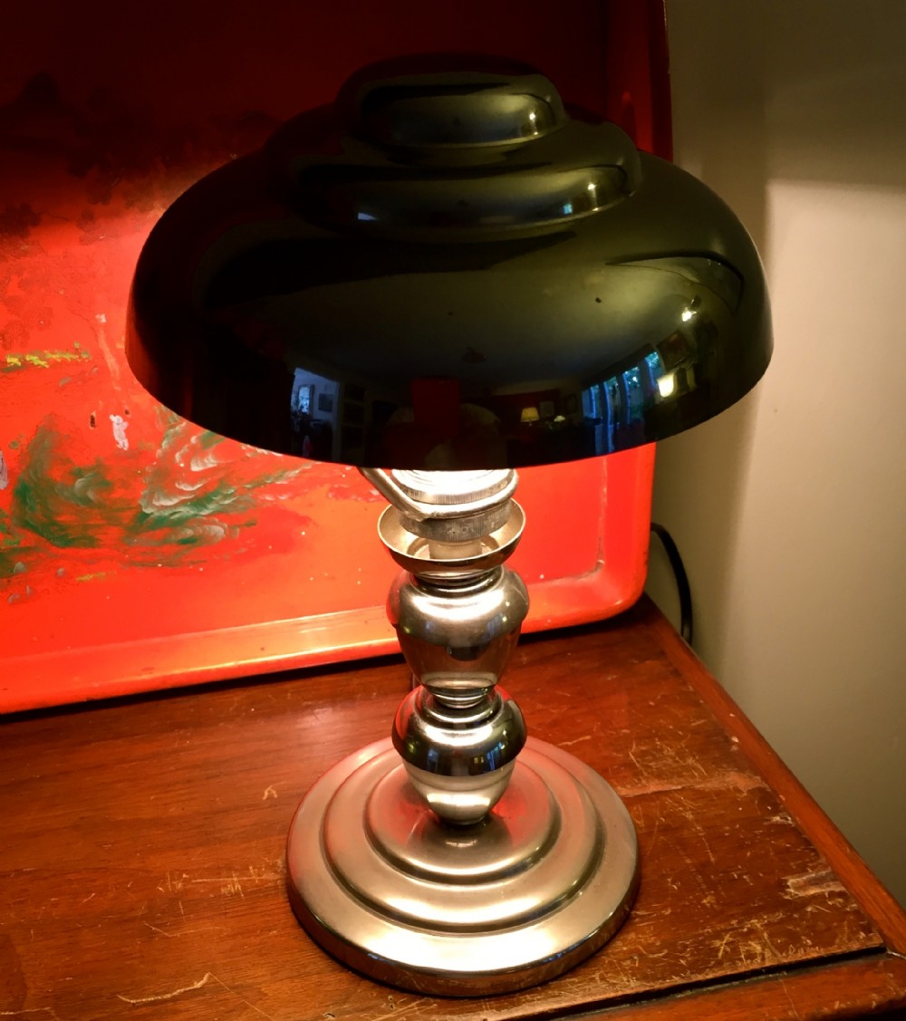 iconic art deco desk lamp in chrome