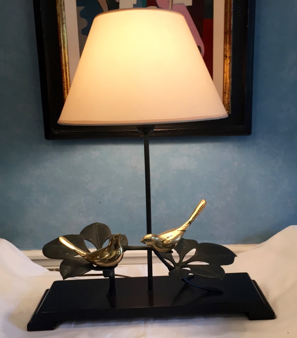 unusual table lamp brass cast iron