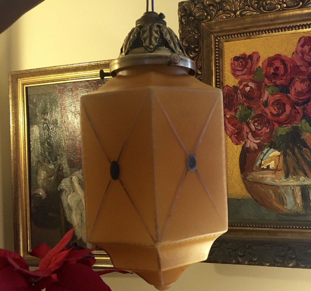 edwardian hexagonal lantern amber