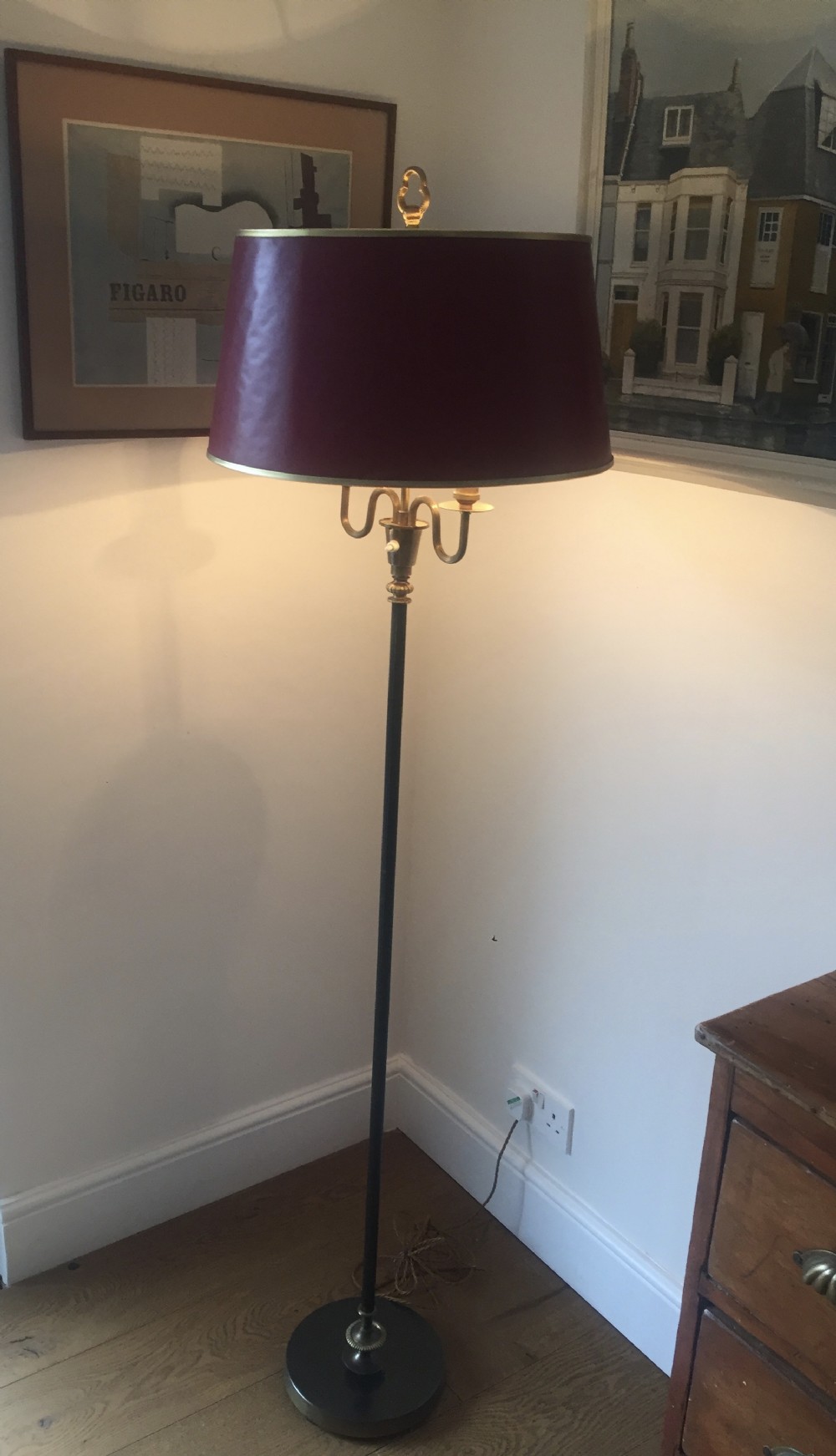 classic empire style dual light standard lamp