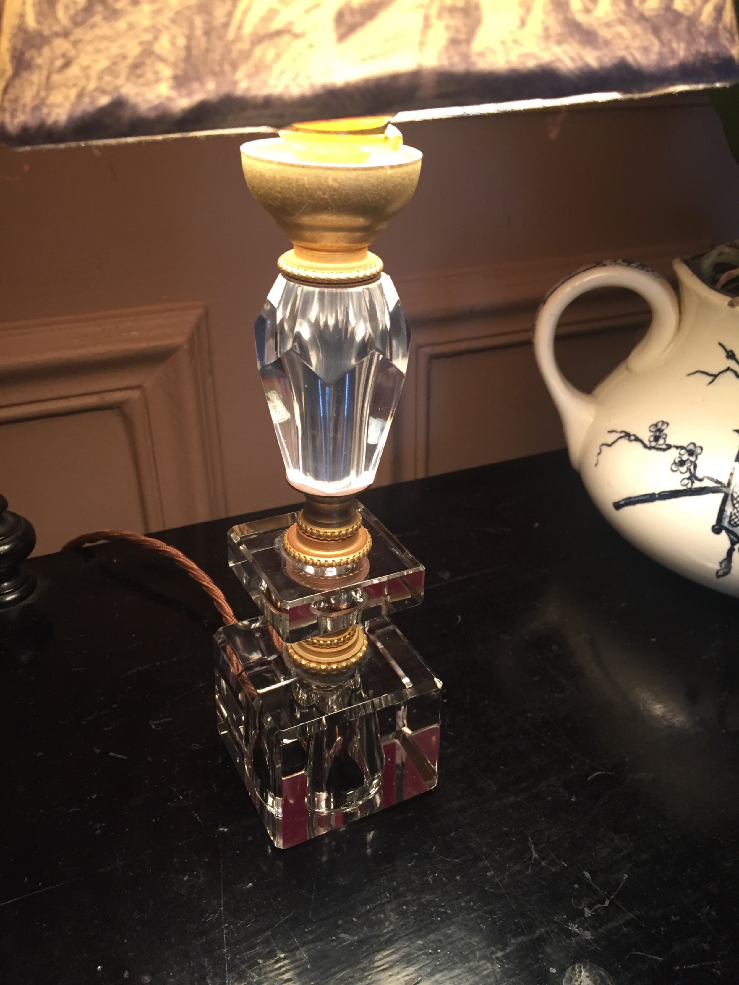 1920 boudoir lamp crystal and brass