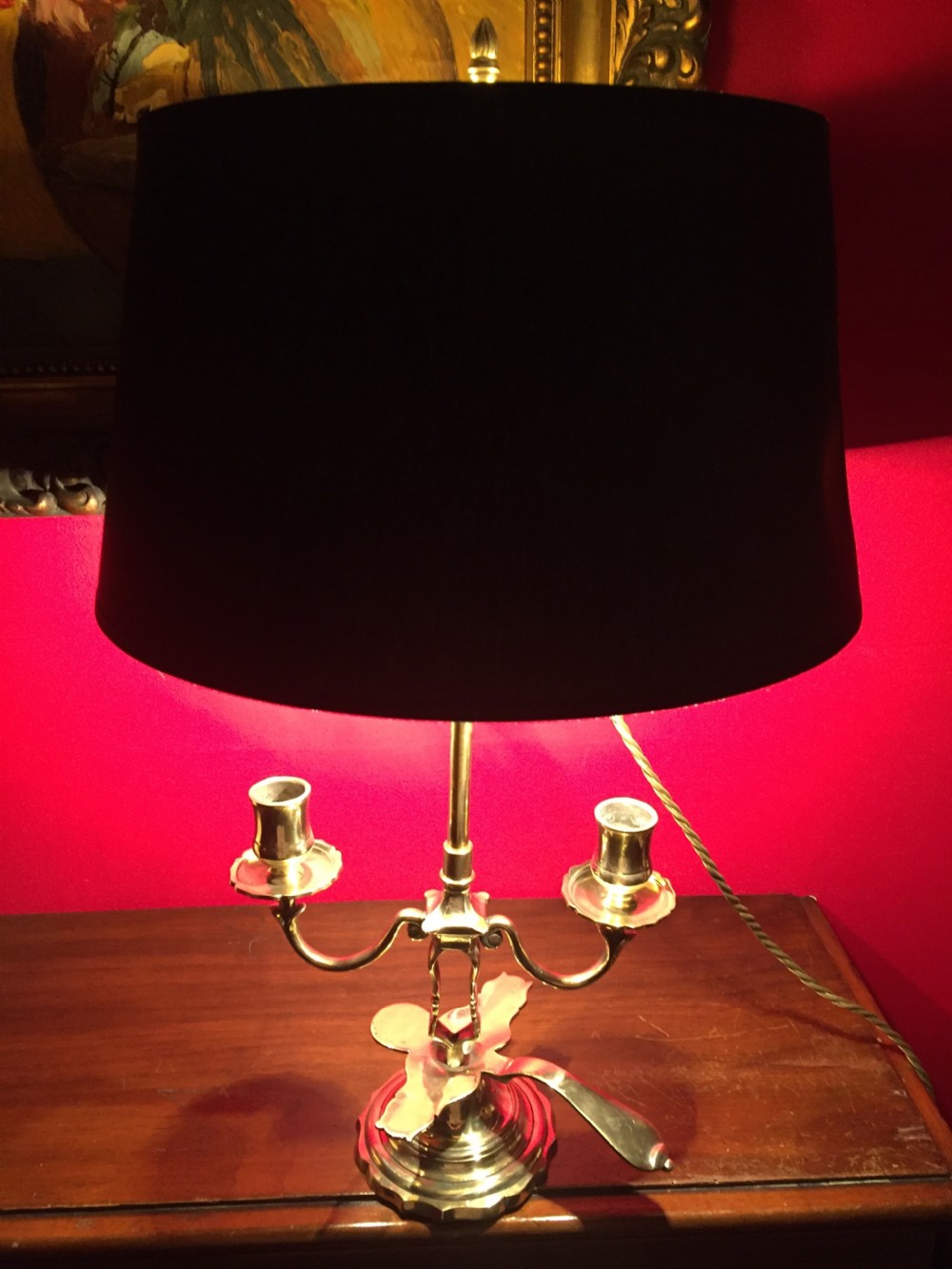 1900 french dual chamber stick desk lamp