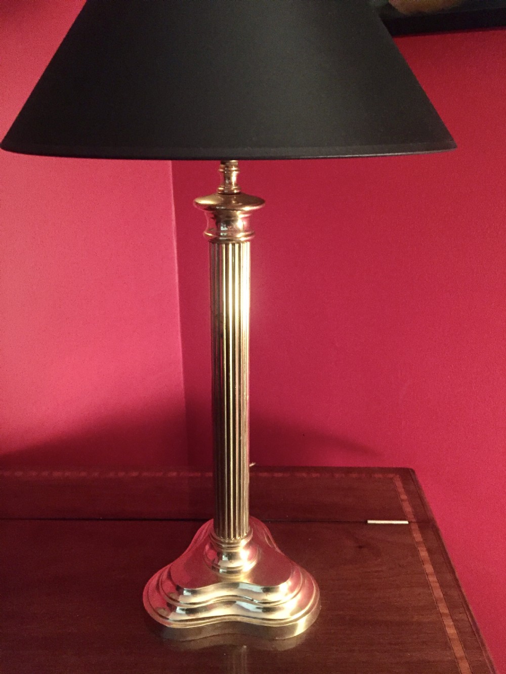 tall handsome edwardian table lamp brass