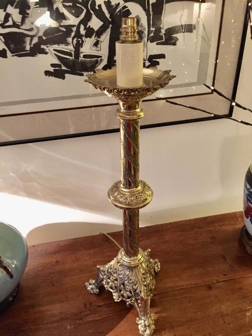 19th century french altar lamp