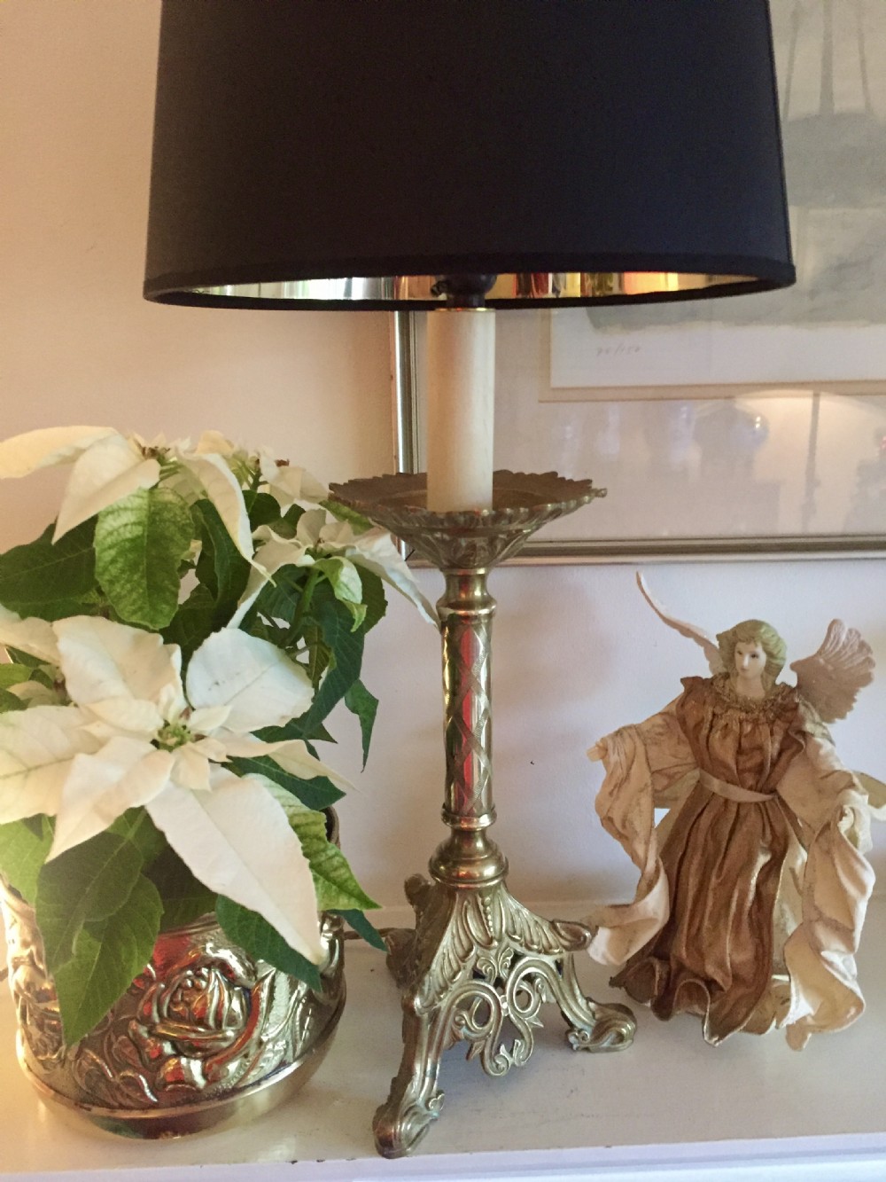19th century table lamp in bronze